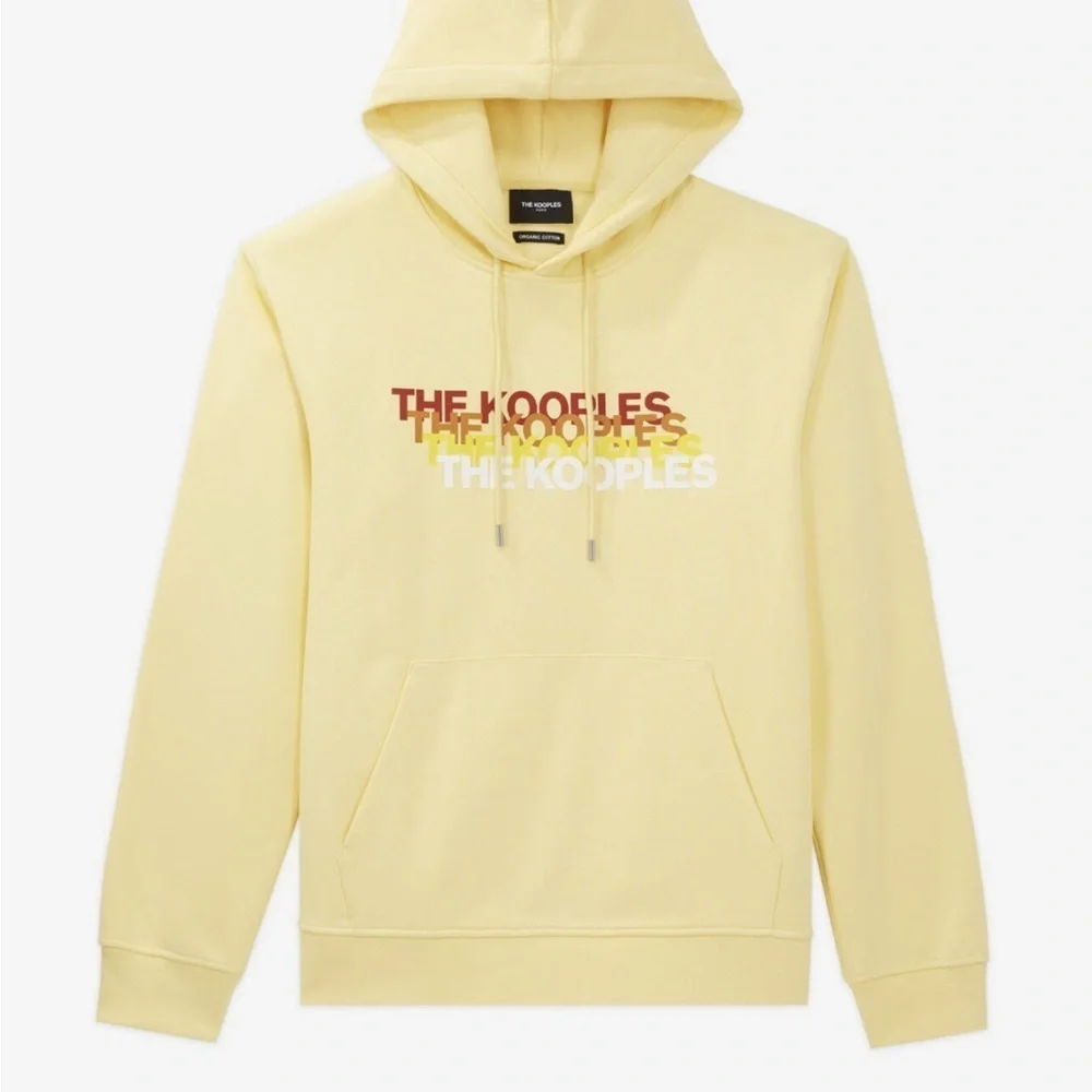 The Kooples Graphic Logo Hoodie Yellow Unisex Size S
